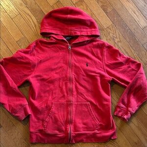 Polo by Ralph Lauren Kids Red Zip-Up Hoodie XL 18/20 women XS